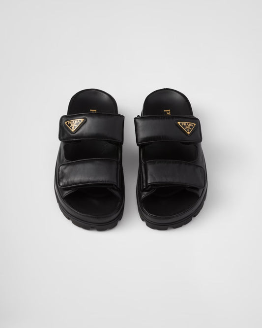 chi tiết PRADA NAPPA LEATHER SLIDES IN BLACK 1XX708_038_F0002_F_020