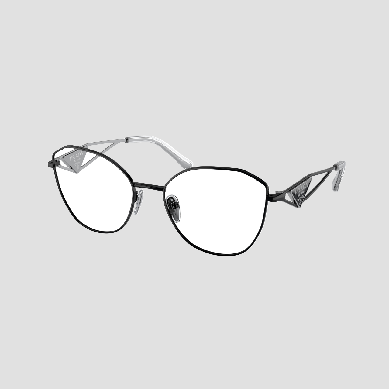 Prada PR 52ZV 1AB101 Black Metal Frame Eyeglasses