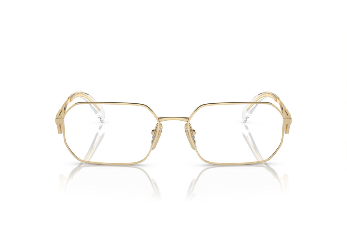 mặt trước kính PRADA PR A53V ZVN1O1 SQUARE PALE GOLD EYEGLASSES authentic tại blankroom việt nam
