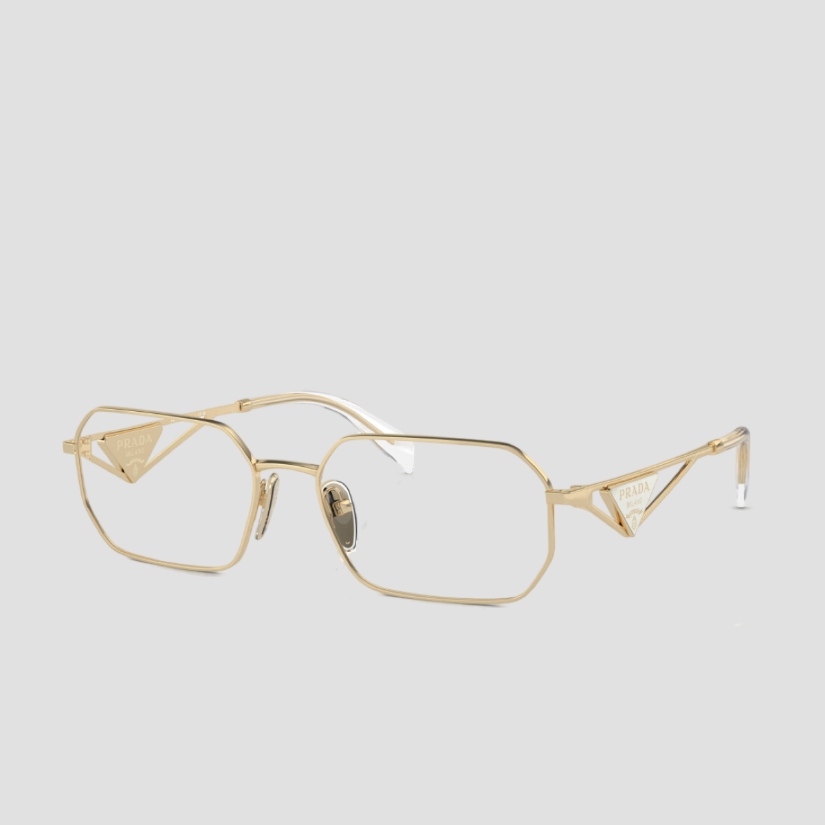 PRADA PR A53V ZVN1O1 SQUARE PALE GOLD EYEGLASSES