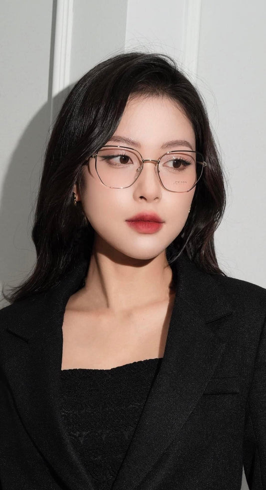 wearing Prada PR A54VD SVF1O1 Eyeglasses