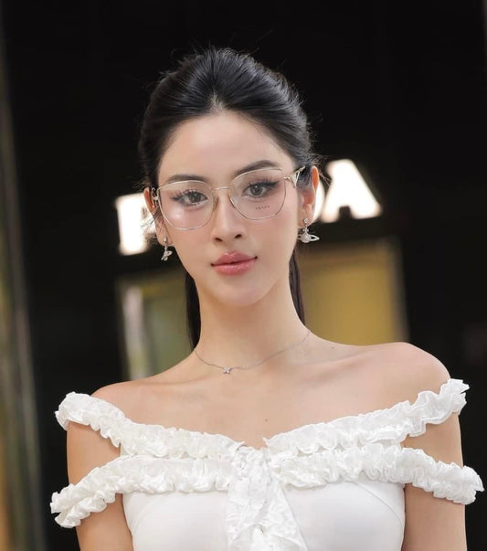 wearing Prada PR A54VD ZVN1O1 Eyeglasses