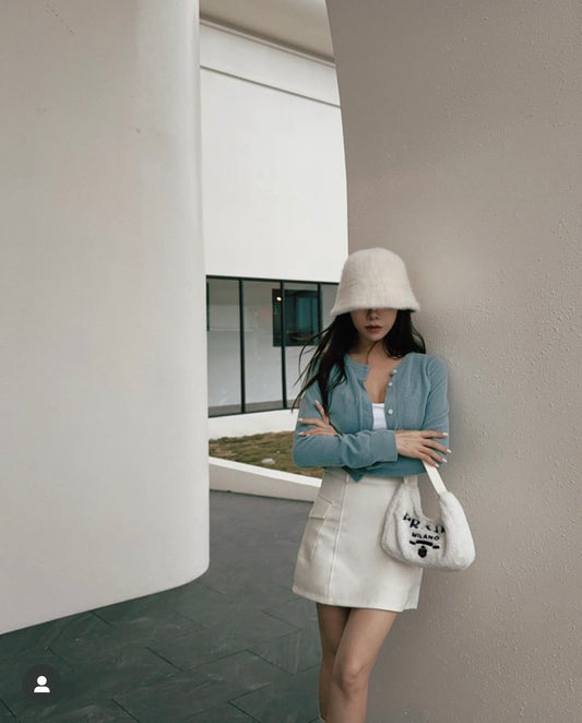 mẫu mang PRADA RE-EDITION 2000 TERRY MINI BAG IN WHITE 1NE515_2DXO_F0964