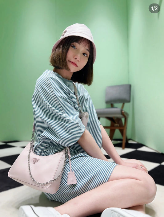 mẫu mang PRADA RE-EDITION 2005 RE-NYLON MULTI BAG ALABASTER PINK 1BH204_R064_F0E18_V_V9L