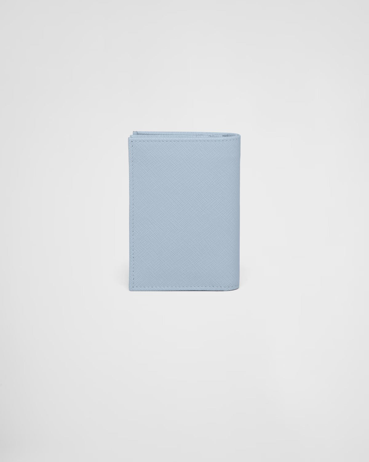 mặt sau PRADA SAFFIANO LEATHER PALE BLUE WALLET TRIANGLE LOGO 1MV021_QHH_F0EMZ