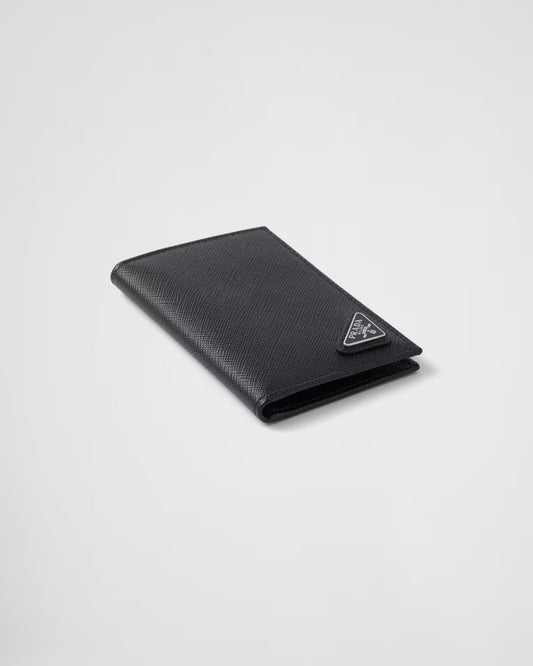 chi tiết PRADA SAFFIANO LEATHER VERTICAL CARD HOLDER TRIANGLE LOGO CORNER 2MC101_QHH_F0002