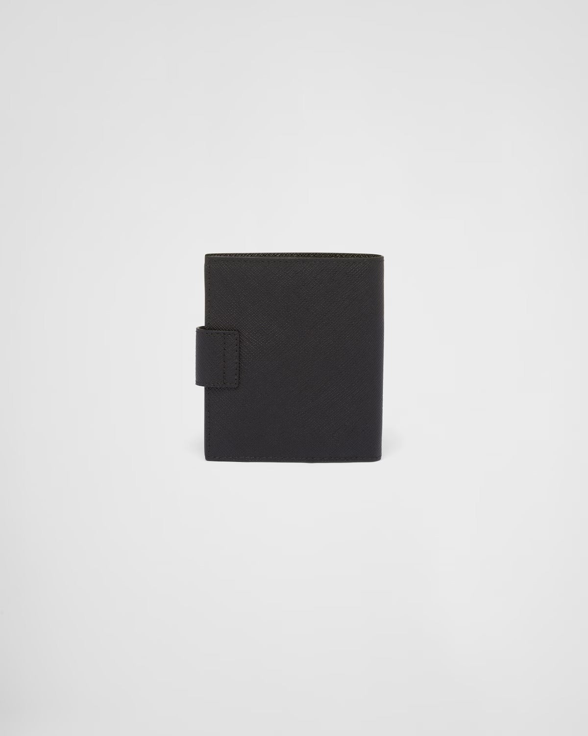 mặt sau PRADA SAFFIANO LEATHER VERTICAL SHORT WALLET FLAP TRIANGLE LOGO 2MO004_2DYG_F0002