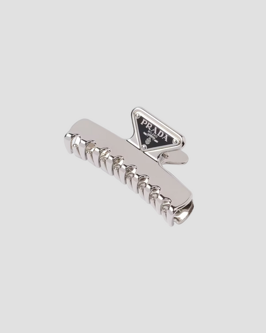 PRADA STEEL GREY METAL LONG HAIR CLIP 1IF103_2BA6_F0276