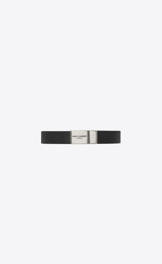khóa cài SAINT LAURENT CASSANDRE BRACELET IN LEATHER 7088150IH0E1000