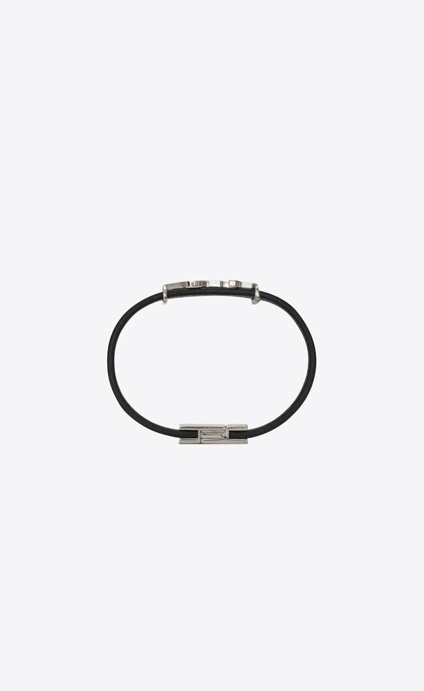 SAINT LAURENT CASSANDRE BRACELET IN LEATHER 7088150IH0E1000 tại BlankRoom