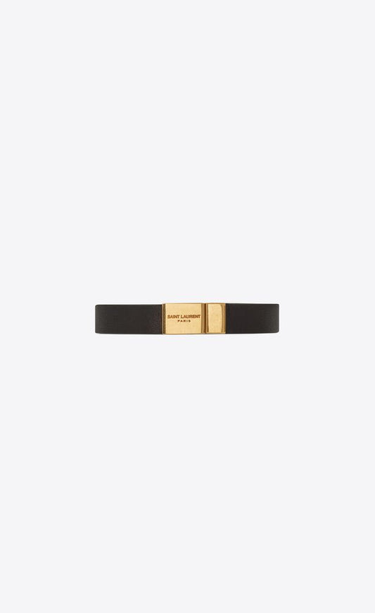 khóa cài SAINT LAURENT CASSANDRE GOLD BRACELET IN LEATHER 7088150IH0J1000