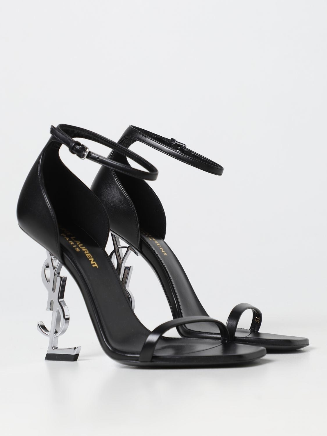 SAINT LAURENT OPYUM 110mm SANDALS IN SMOOTH LEATHER SILVER 557662AAABN1000 Authentic tại BlankRoom Việt Nam