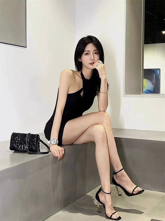 mẫu mang guốc SAINT LAURENT OPYUM 110mm SANDALS IN SMOOTH LEATHER SILVER 557662AAABN1000