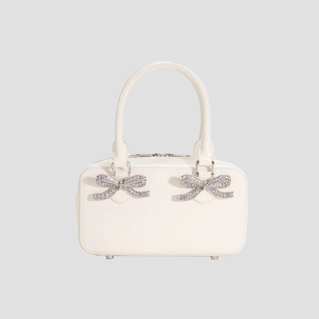 Self-Portrait Cream Leather Mini Tote Bag AW24-301A-C