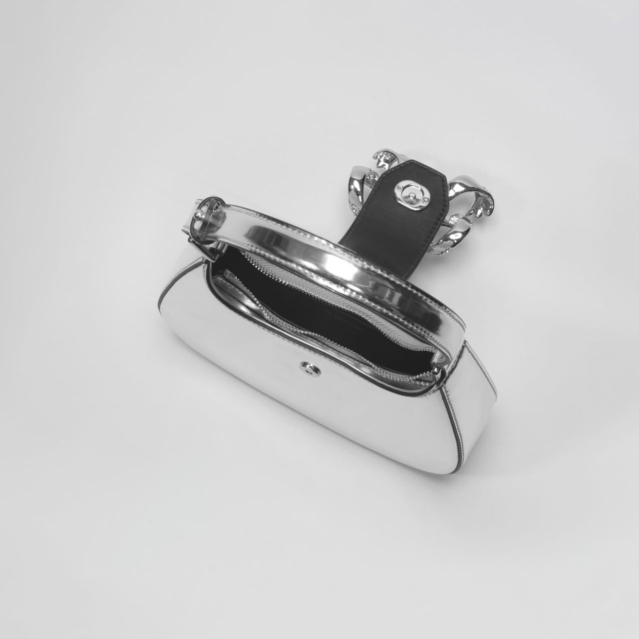 mặt trong túi SELF-PORTRAIT SILVER CRESENT BOW MINI BAG SS23-304-SM