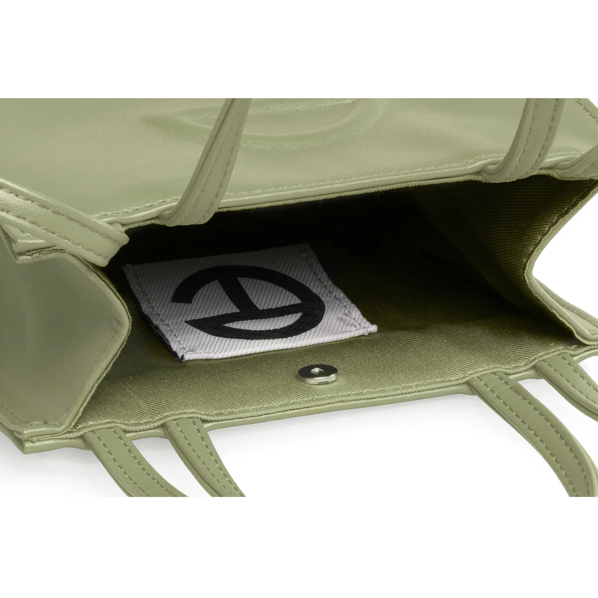 chi tiết túi TELFAR SMALL SHOPPING BAG DRAB