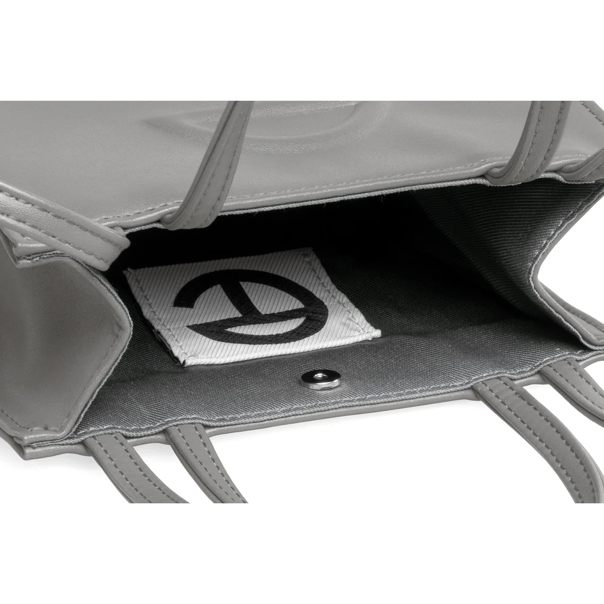 chi tiết túi TELFAR SMALL SHOPPING BAG GREY