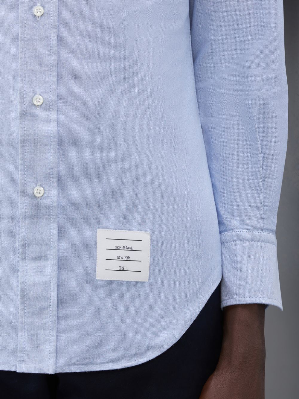 chi tiết THOM BROWN NAVY OXFORD SHIRT MWL010E-F0313-480