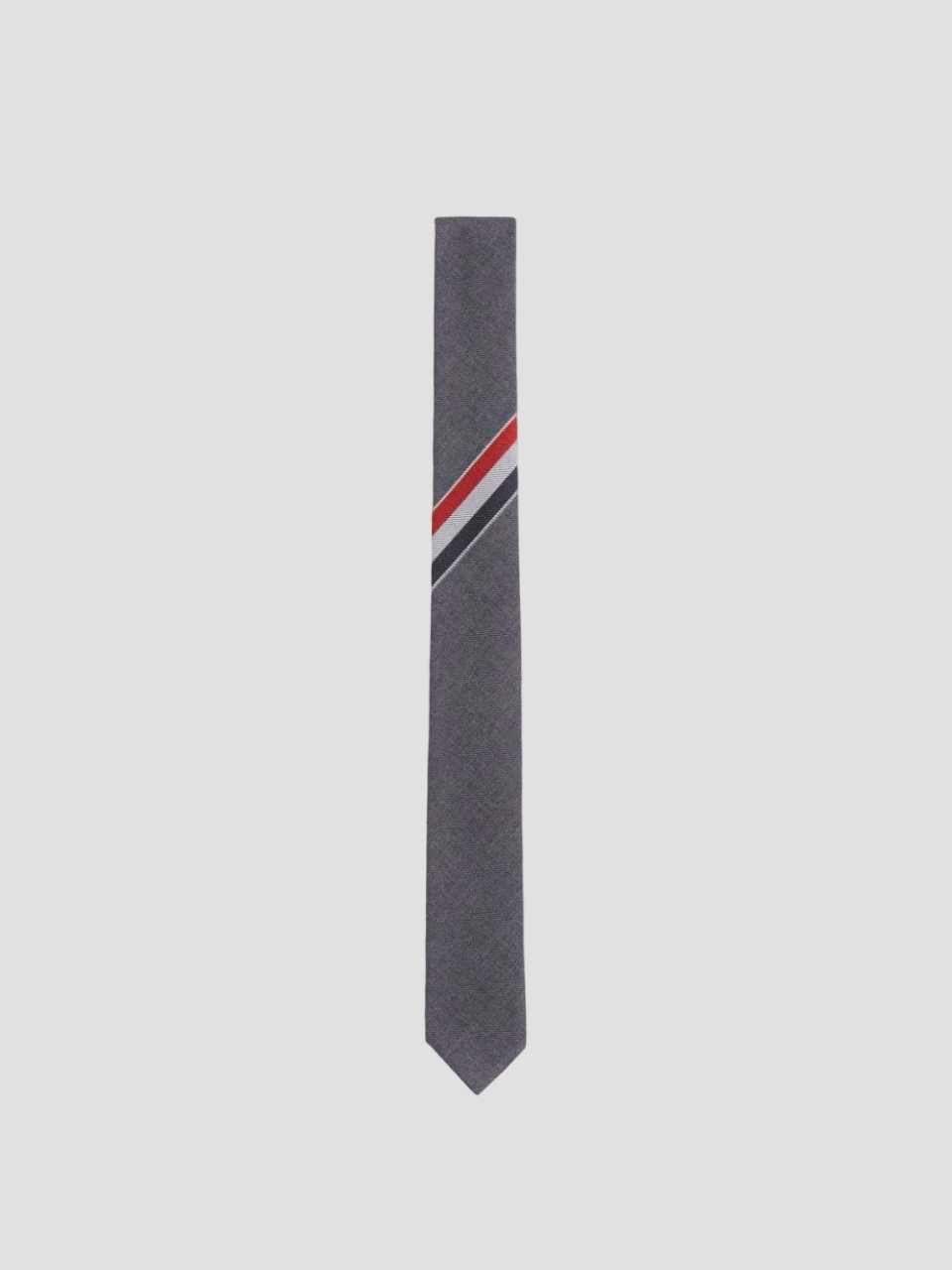 THOM BROWNE DARK GREY RWB-MOTIF WOOL TIE MNL022A03532025