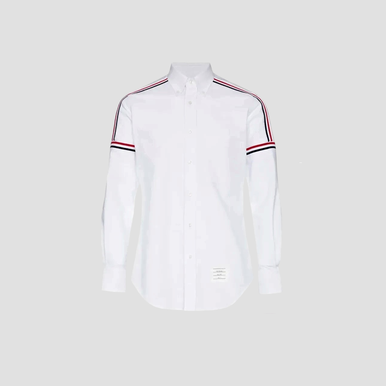 THOM BROWNE WHITE OXFORD ELASTIC SHIRT MWL270A-F0313-100