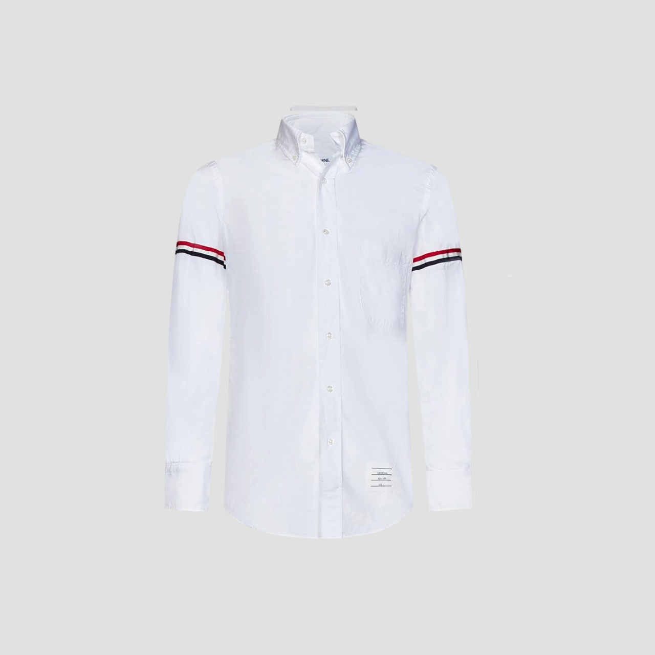 THOM BROWNE WHITE POPLIN ARMBAND CLASSIC SHIRT MWL150E-03113-100