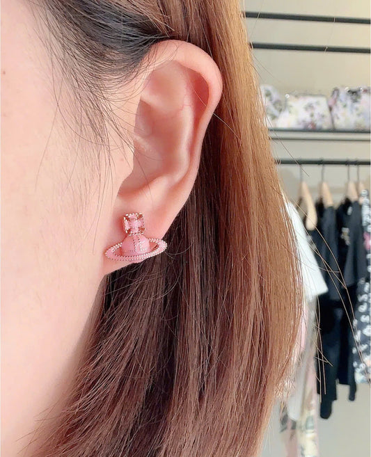 wearing Vivienne Westwood Amanda Bas Relief Pink & Rose Gold 62010333-02G124