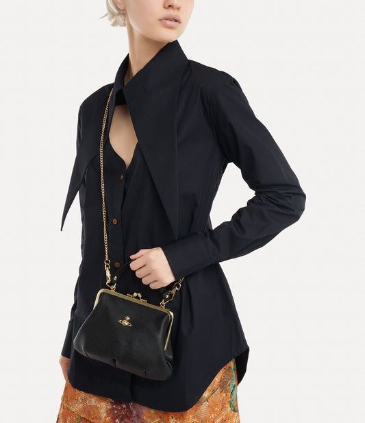 nữ đeo túi Vivienne Westwood Black Granny Frame Purse Orb Gold 4304007MU-S000B 8050889710738