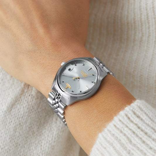 wearing VIVIENNE WESTWOOD CAMBERWELL BLUE-SILVER WATCH VV261LBLSL