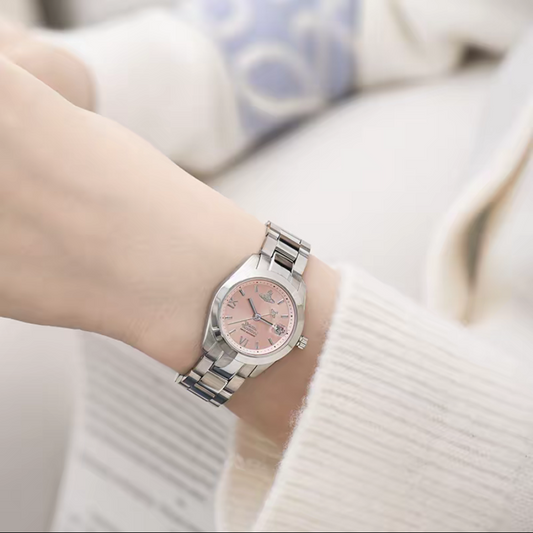 wearing Vivienne Westwood Fenchurch Pink Silver Watch VV292PKSL
