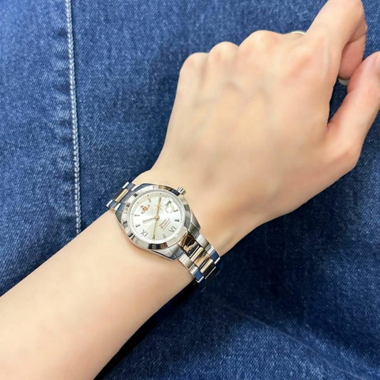 wearing Vivienne Westwood Fenchurch Rose Gold Silver Watch VV292SLSR