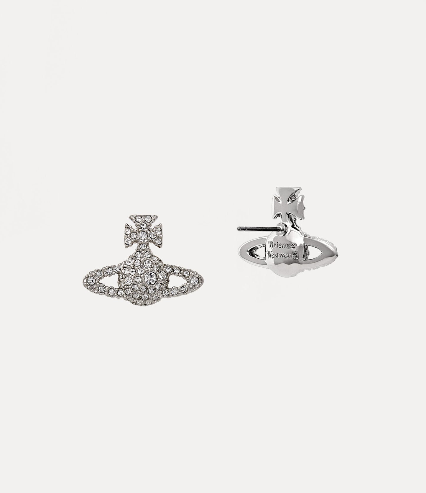 chi tiết VIVIENNE WESTWOOD GRACE BAS RELIEF STUD EARRINGS SILVER 62010124-02p116-cn