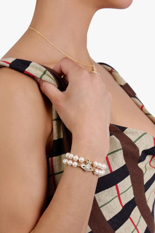mẫu mang VIVIENNE WESTWOOD GRAZIELLA PEARL BRACELET GOLD 6103006M-02R143-CN