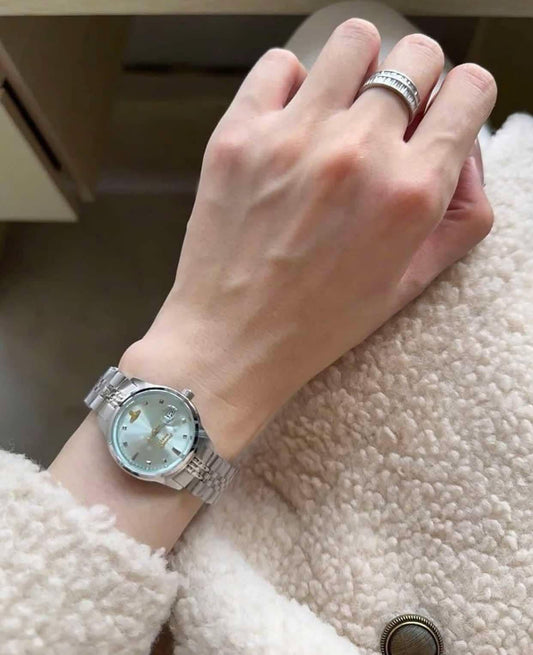 wearing VIVIENNE WESTWOOD LITTLE CAMBERWELL BLUE WATCH VV311LBLSL