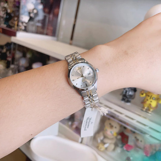 wearing Vivienne Westwood Little Camberwell Silver Watch VV311SLSG