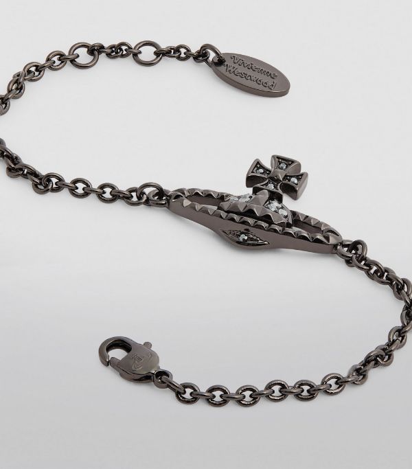 chi tiết VIVIENNE WESTWOOD MAYFAIR BAS RELIEF BRACELET GUNMETAL BLACK 61020215-02N101-MY