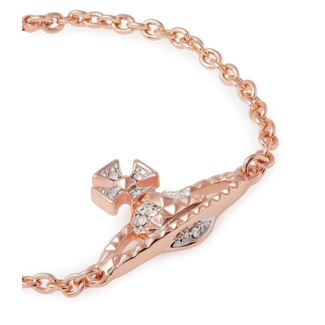 chi tiết VIVIENNE WESTWOOD MAYFAIR BAS RELIEF BRACELET ROSE GOLD 61020032-G118-MY
