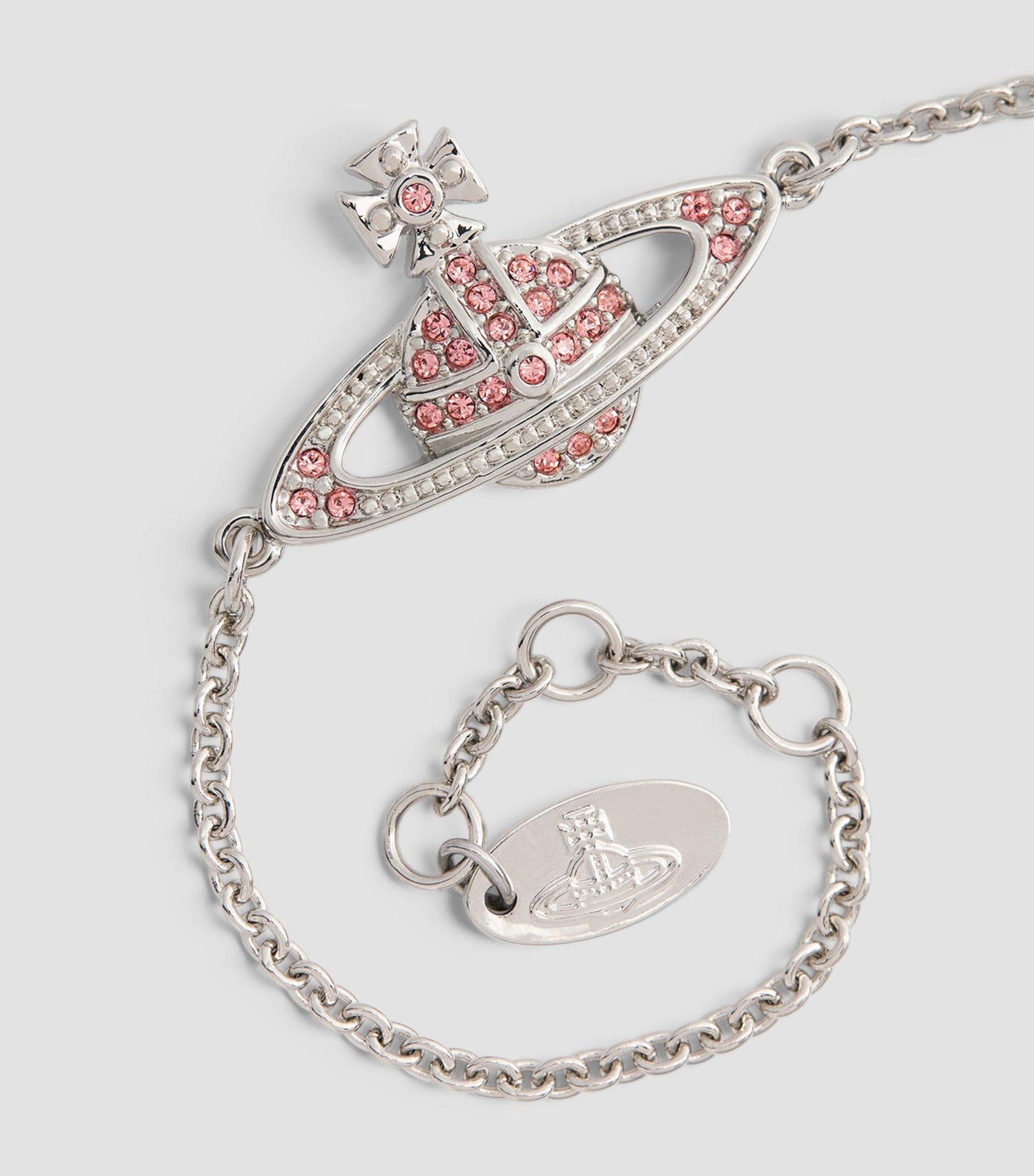 chi tiết VIVIENNE WESTWOOD MINI BAS RELIEF CHAIN BRACELET ROSE SILVER 61020051-02P207-CN