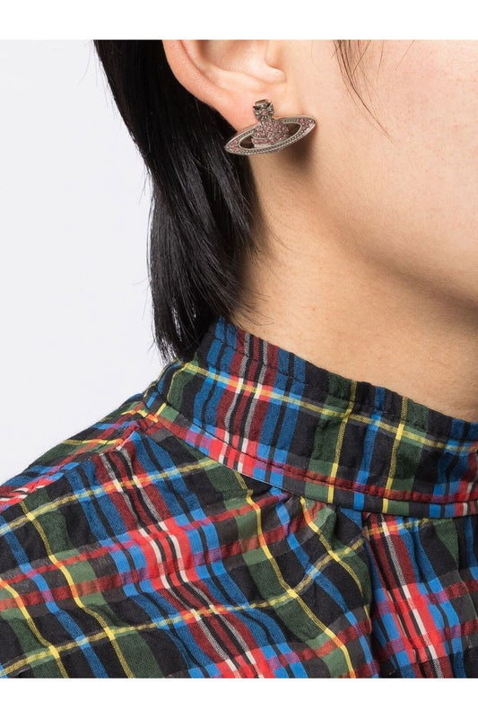 mẫu mang VIVIENNE WESTWOOD MINI BAS RELIEF EARRING ROSE