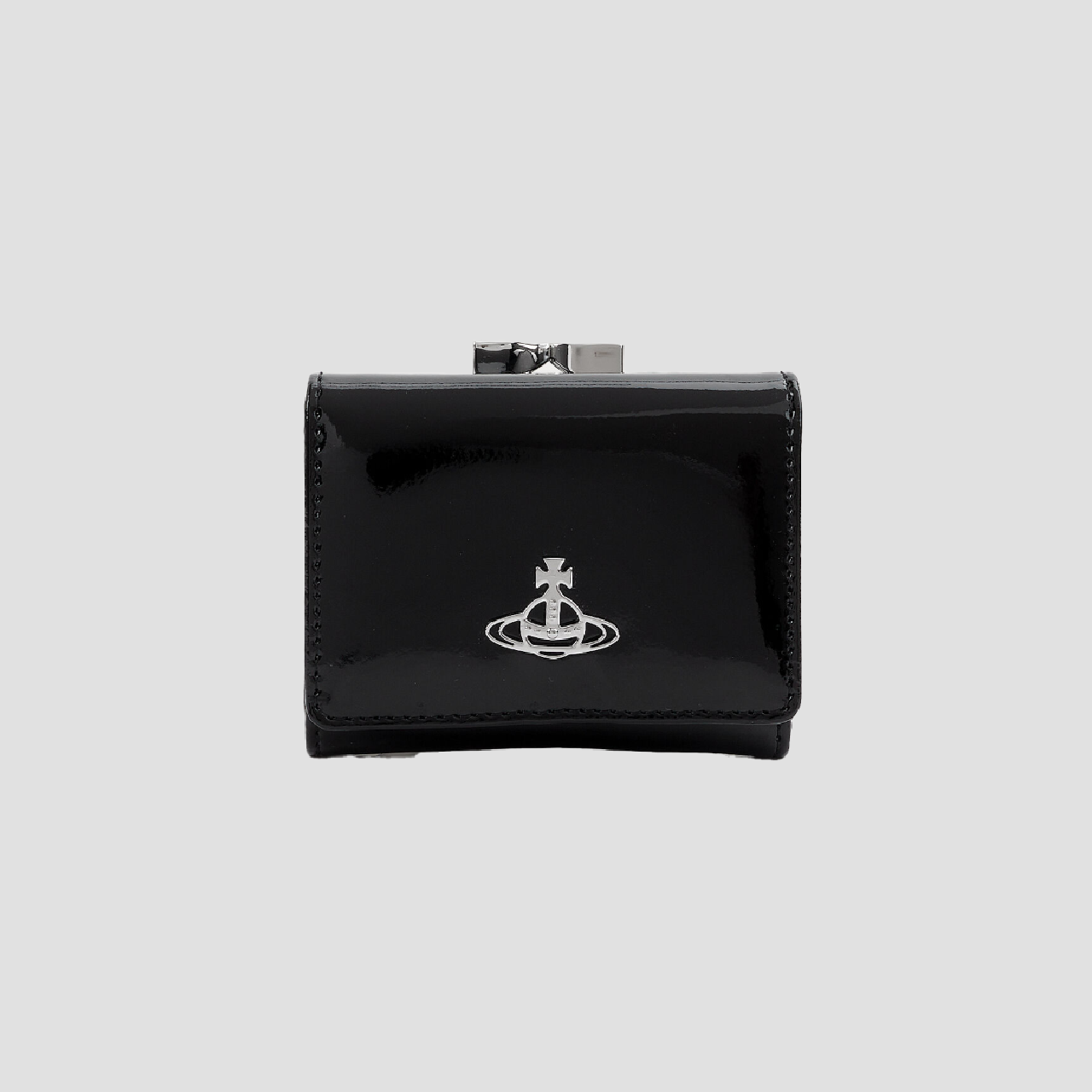 Vivienne Westwood Patent Small Frame Wallet Black 51010018-L001O-PF 8050889298571