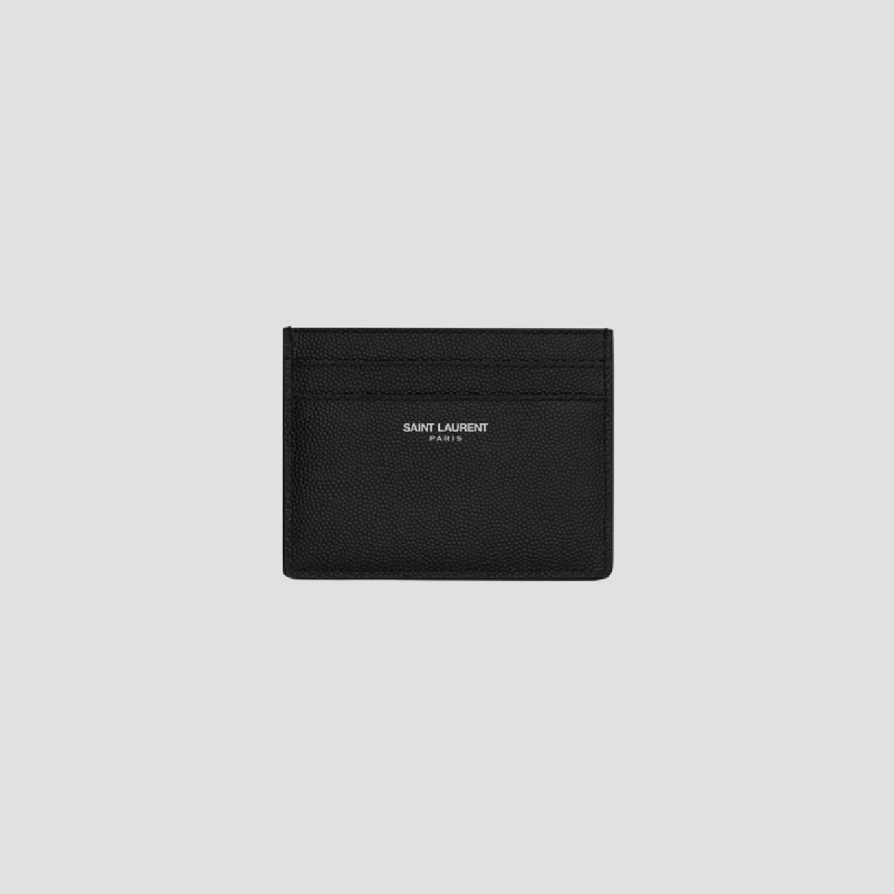 SAINT LAURENT PARIS CREDIT CARD CASE IN GRAIN DE POUDRE EMBOSSED LEATHER 375946BTY0N1000