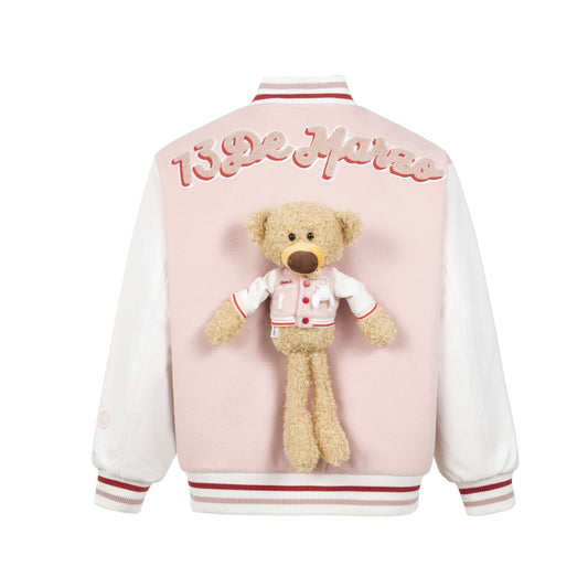 13DE MARZO JACKET PINK BEAR WEARING BASEBALL