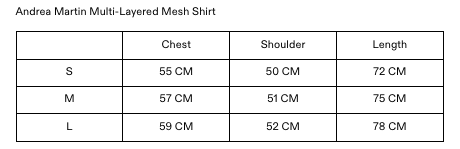 ANDREA MARTIN MULTI-LAYERED MESH SHIRT - Blank Room