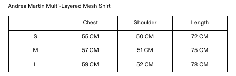 ANDREA MARTIN MULTI-LAYERED MESH SHIRT - Blank Room