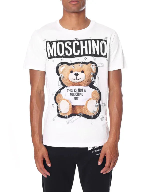 MOSCHINO SAFETY PIN OVERSIZED BEAR T-SHIRT