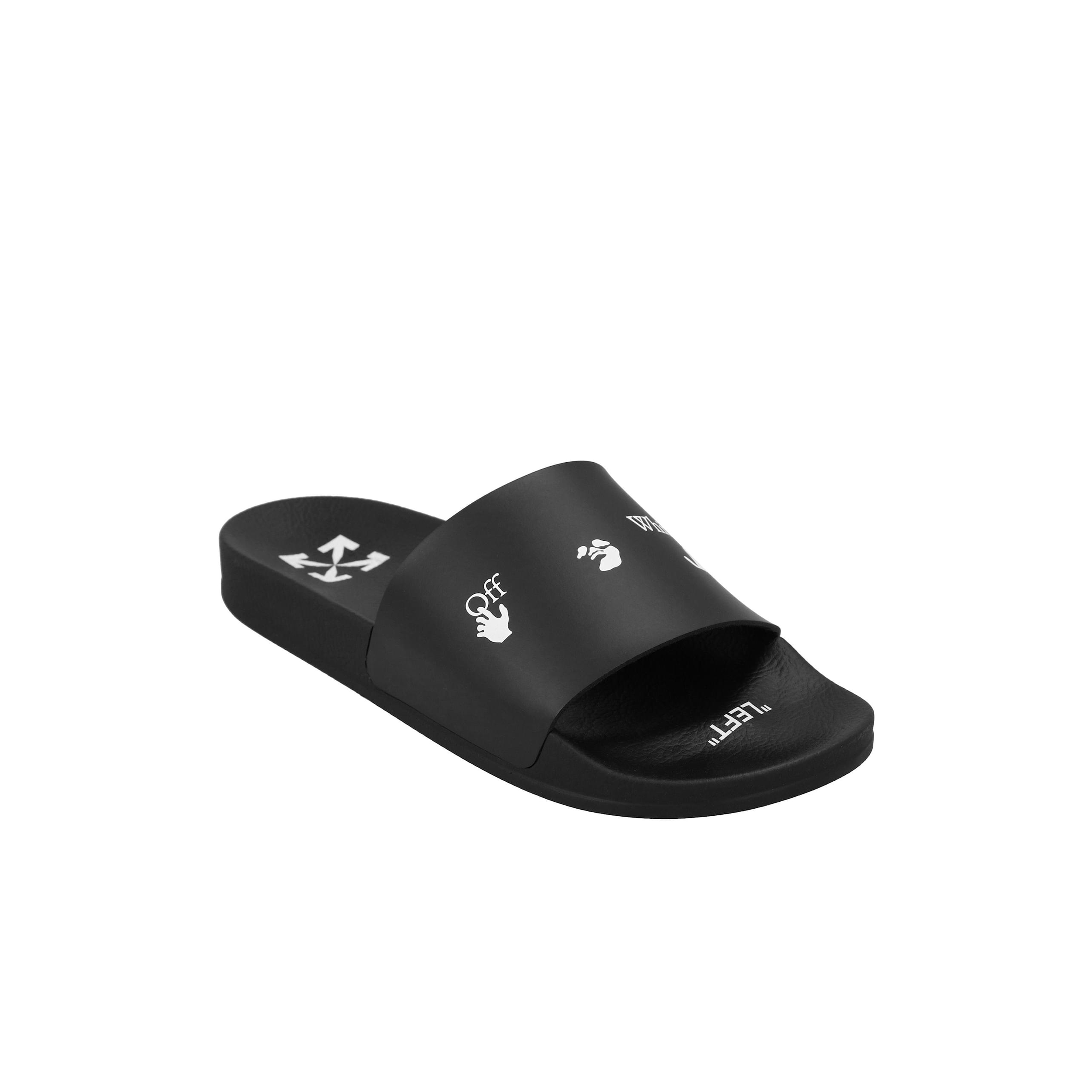 OFF WHITE SLIDES WITH LOGO PRINT BLACK Blank Room