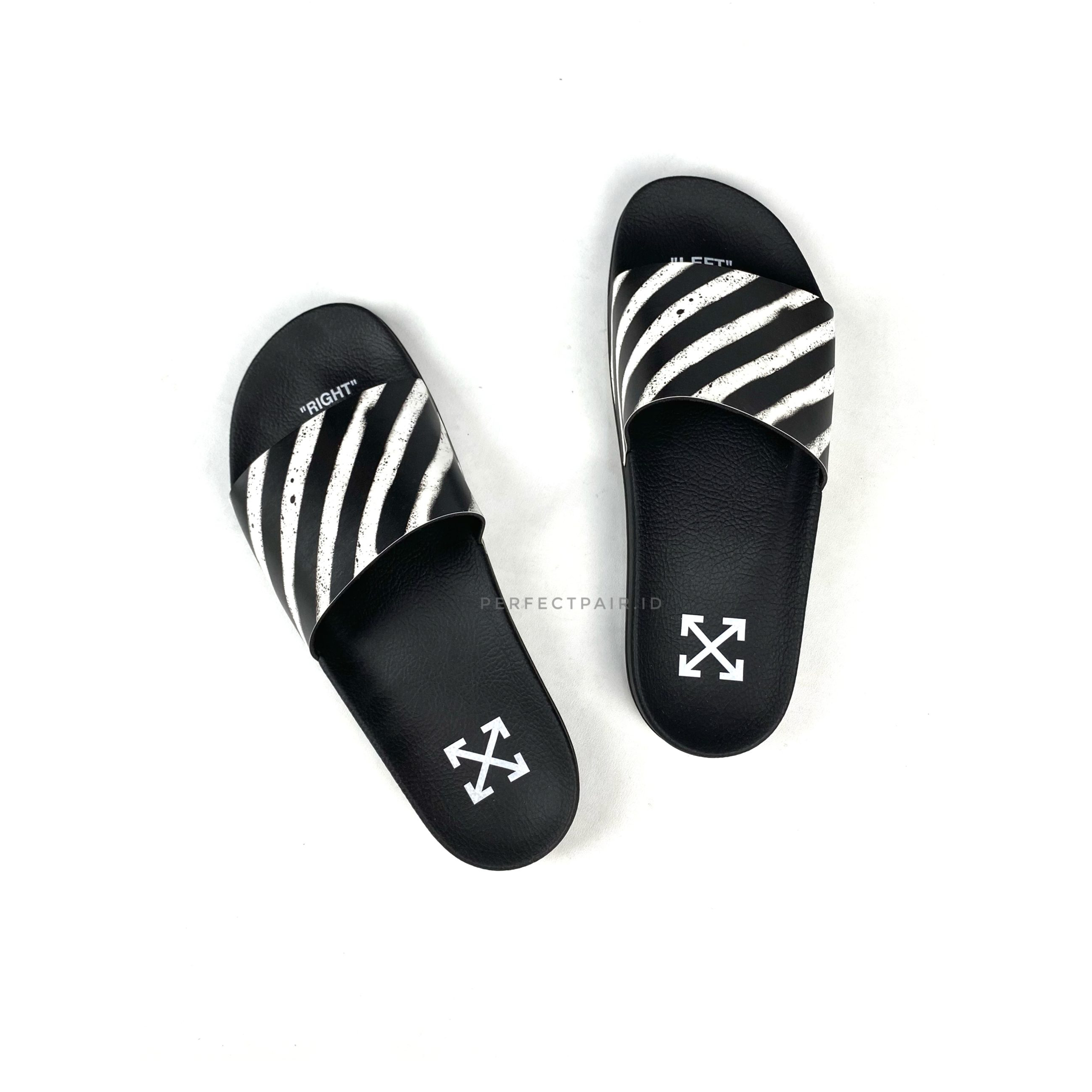 Off white black spray slides best sale