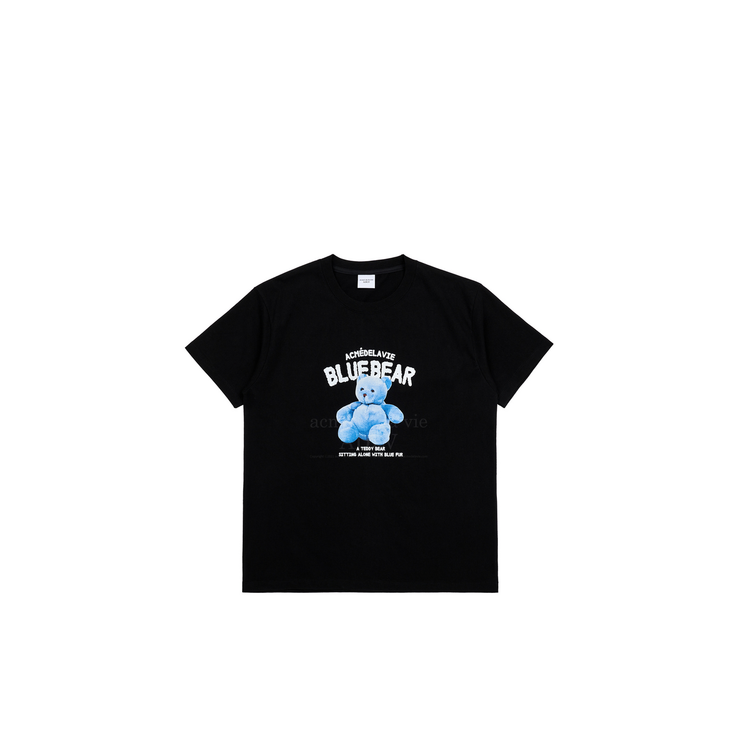 ADLV BLUE TEDDY BEAR SHORT SLEEVE T-SHIRT BLACK