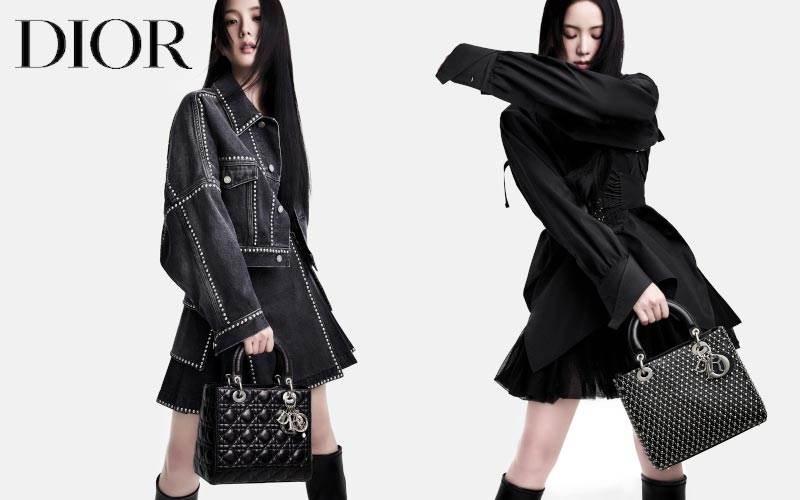 Jisoo trong chiến dịch đại sứ thương hiệu Dior với trang phục và túi xách thời trang cao cấp