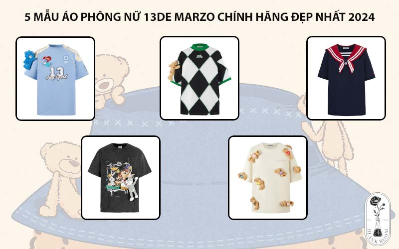 5 mẫu áo phông nữ 13de marzo chính hãng đẹp nhất 2024