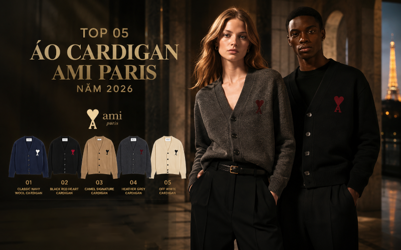 Top 05 Mẫu Áo Cardigan Ami Paris Đáng Sở Hữu Nhất Năm 2026